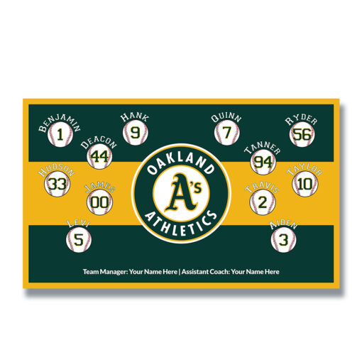 Oakland A's Yellow Strip Little League Team Banner