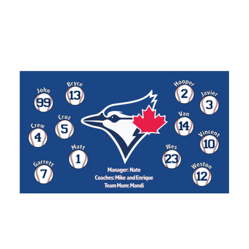 Toronto Blue Jays 3 Custom Little League Banner