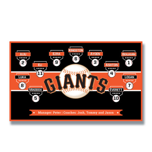 San Francisco Giants little league team banner - pendant