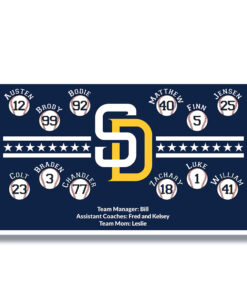 Padres 5 SD Yellow Stars Stripes Team Banner