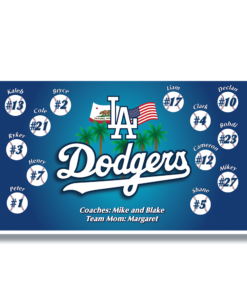 Los Angeles Dodgers 2 Team Banner for Little League Baseball