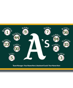 Oakland Large White A's Little League Team Banner