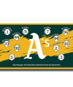 Oakland Large White A's Distressed Little League Team Banner