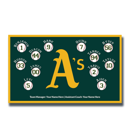 Oakland Large Yellow A's Little League Team Banner