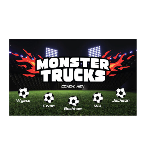 Monster Trucks 3 AYSO custom soccer banner