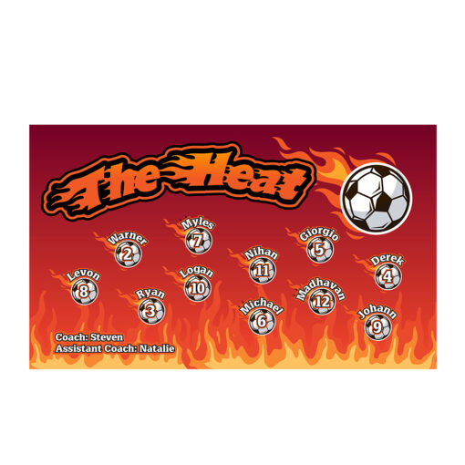 The Heat AYSO custom soccer banner