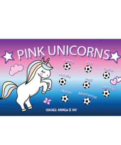 Pink Unicorns AYSO Custom Team Soccer Banner