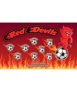 Red Devils AYSO custom soccer banner