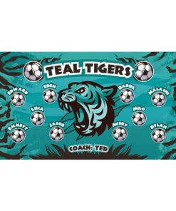 Teal Tiger AYSO custom soccer banner