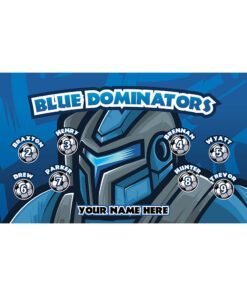 Blue Dominators AYSO custom soccer banner