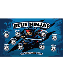 Blue Ninjas AYSO custom soccer banner