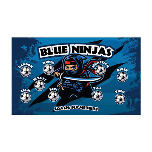 Blue Ninjas AYSO custom soccer banner