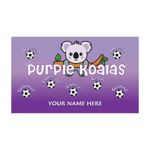 Purple Koalas 2 AYSO custom soccer banner