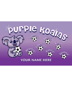 Purple Koalas AYSO custom soccer banner