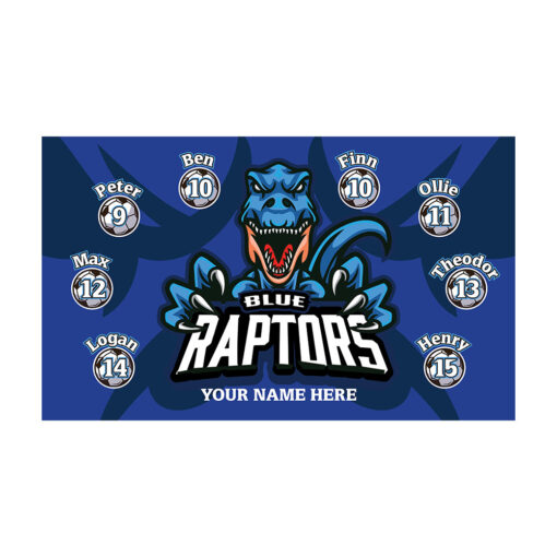 Raptors Blue AYSO custom soccer banner