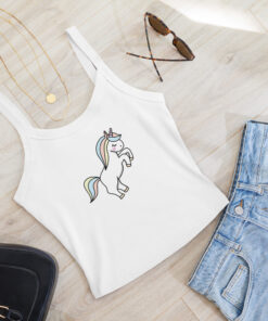 Pink Unicorns Micro Rib Tank Top