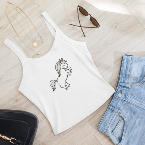 Pink Unicorns Micro Rib Tank Top