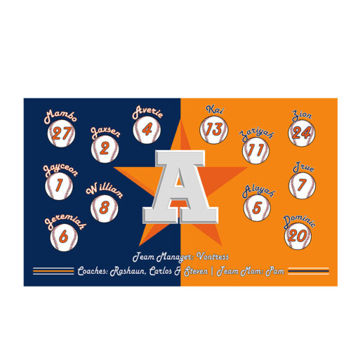 Houston Astros Custom Little League Team Banner