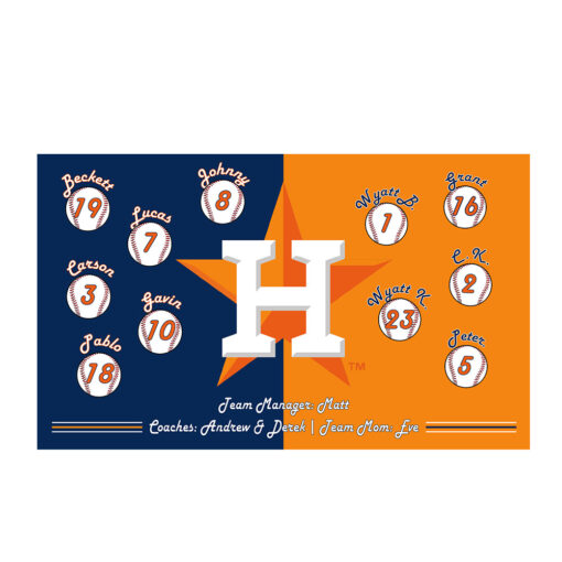 Houston Astros H Custom Little League Team Banner