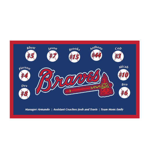 Atlanta Braves Custom Little League Banner