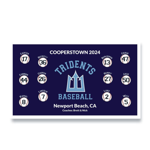 Cooperstown tournament custom baseball team banner