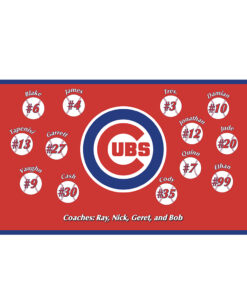 Cubs 3 Red Custom Little League Baseball Team Banner