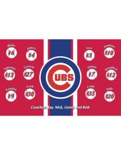 Cubs 4 Vertical Custom Little League Baseball Team Banner