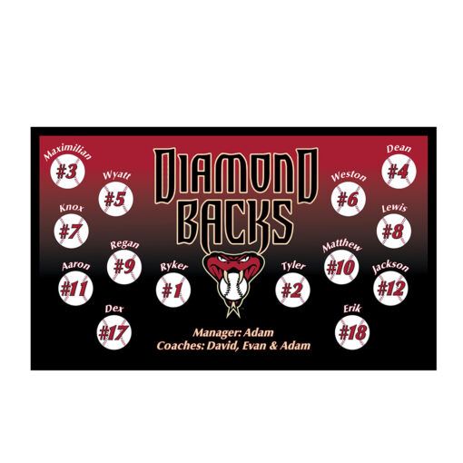 Diamondbacks Classic Custom Little League Team Banner