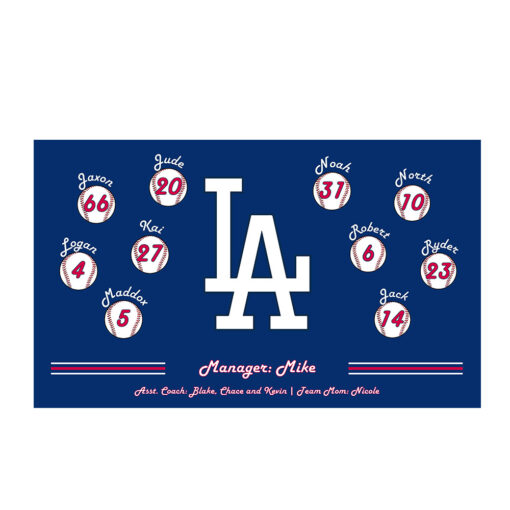 Dodgers LA 1 Team Banner for Little League Baseball