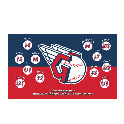 Guardians 1 Horizontal Custom Team Banner for Little League Baseball