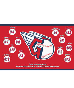 Guardians 3 Red Custom Team Banner for Little League Baseball