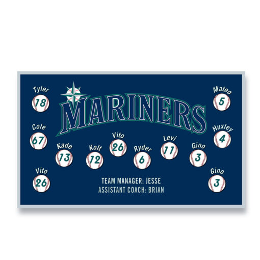 Mariners 1 Classic Custom Team Banner for Little League Baseball