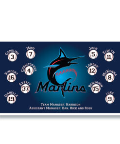 Miami Marlins Custom Team Banner for Little League Baseball