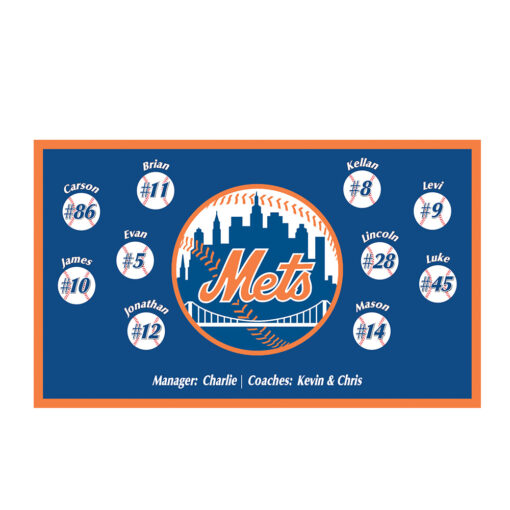 NY Mets Custom Team Banner for Little League Baseball