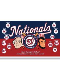 Nationals President 1 Custom Team Banner for Little League Baseball