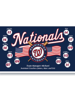 Nationals USA 2 Blue Custom Team Banner for Little League Baseball