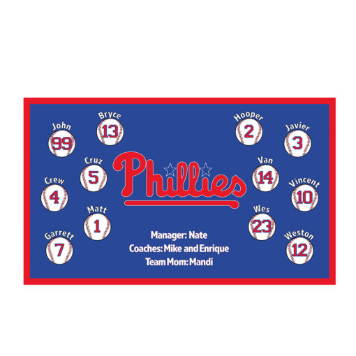 Philadelphia Phillies 2 custom little league baseball banner