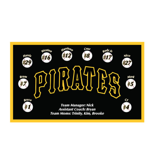 Pittsburgh Pirates custom little league baseball banner