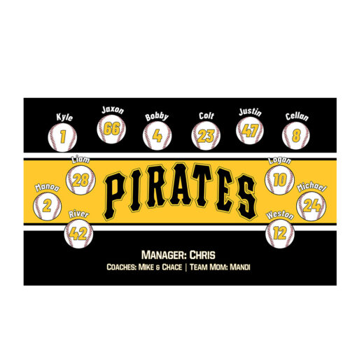 Pittsburgh Pirates 3 custom little league baseball banner