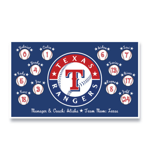 Texas Rangers custom little league baseball banner