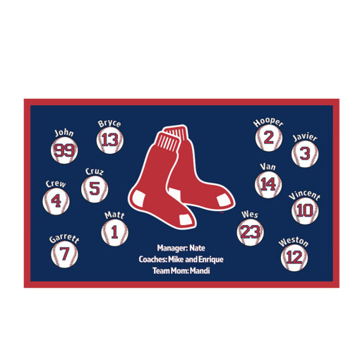 Boston Red Sox custom little league baseball banner