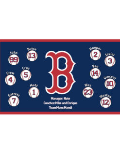 Boston Red Sox blue custom little league baseball banner