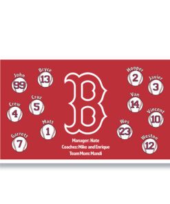 Boston Red Sox red custom little league baseball banner