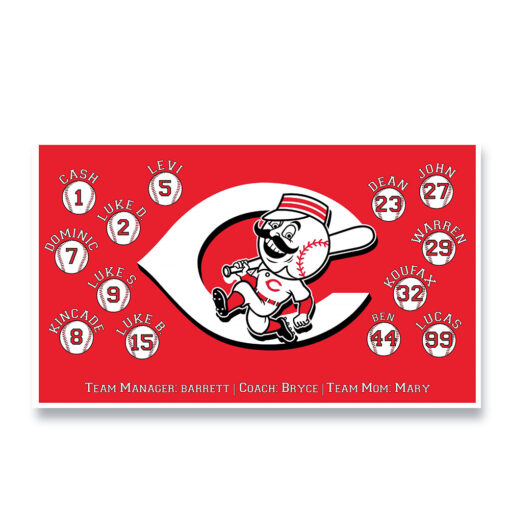 Cincinnati Reds custom little league baseball banner