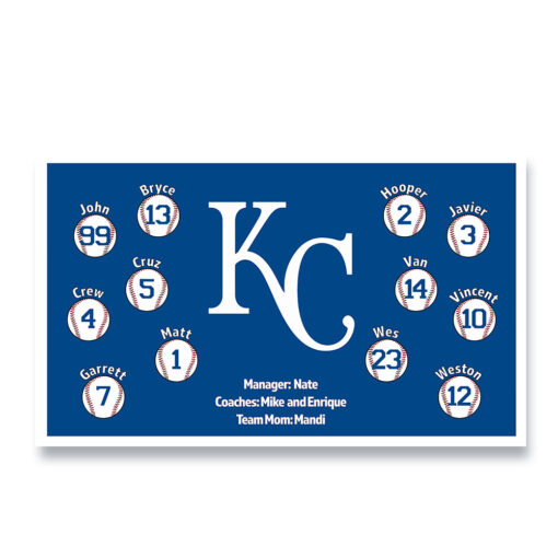 Kansas City Royals custom little league baseball banner