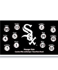 White Sox - Black custom little league baseball banner