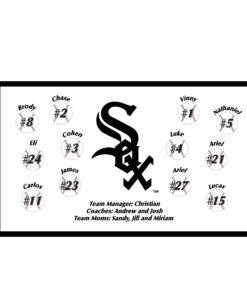 White Sox - White custom little league baseball banner