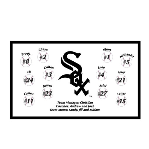 White Sox - White custom little league baseball banner