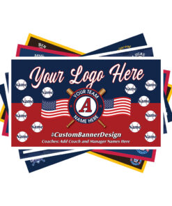 custom little league team banner your logo here