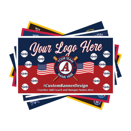 custom little league team banner your logo here